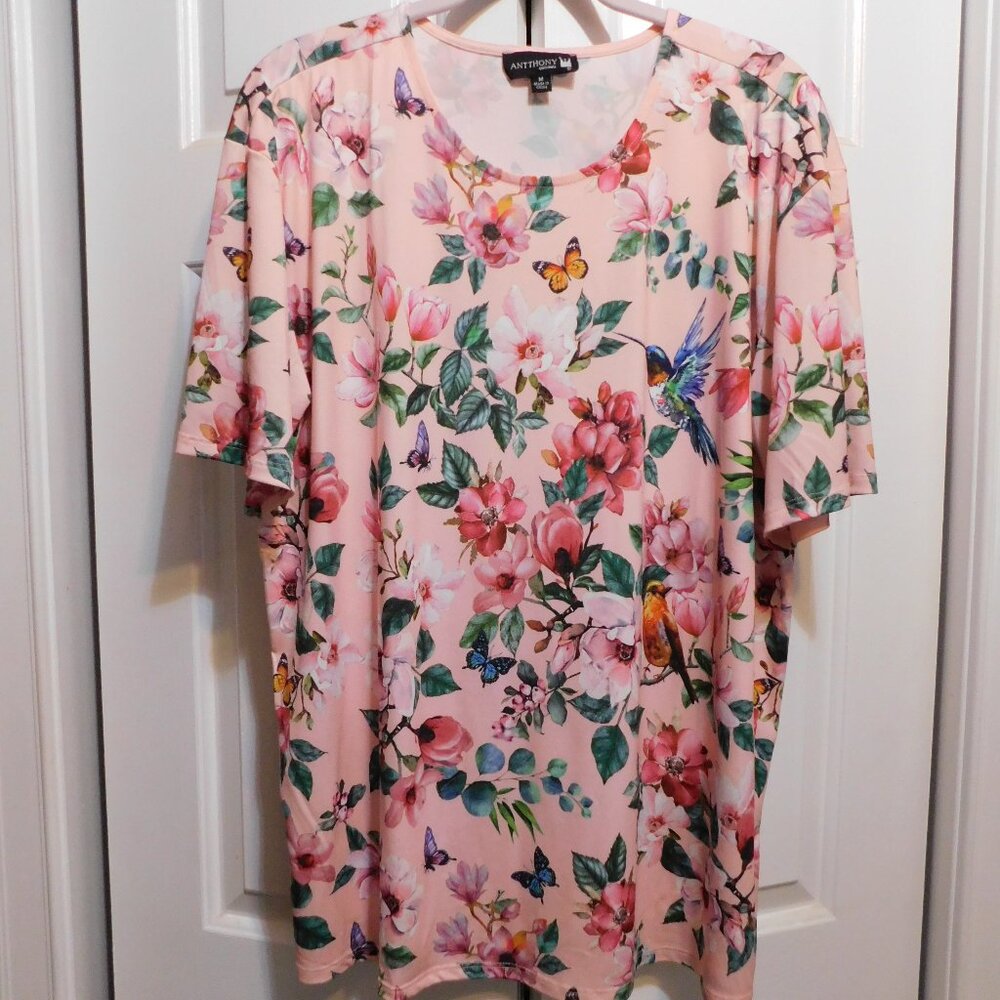 Antthony Original Pink Floral Top Sz M